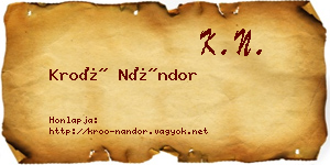 Kroó Nándor névjegykártya