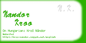nandor kroo business card